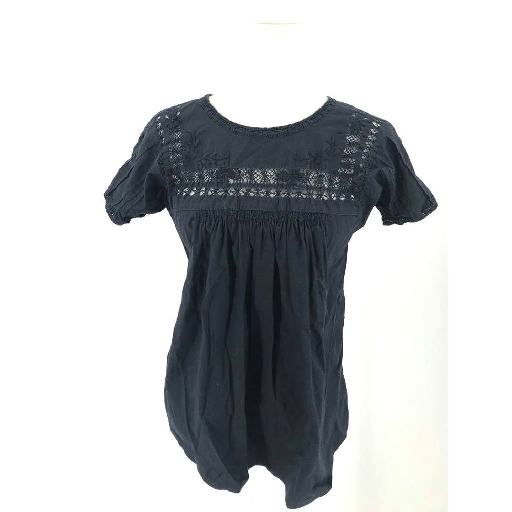 Ulla Johnson Embroidered Crochet Peasant Top